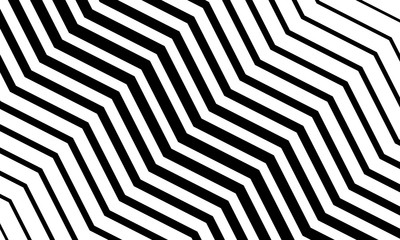 Abstract black and white optical illusion vector design. Striped monochrome backdrop.