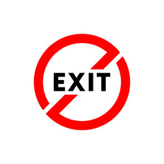 No exit vector sign. Stop symbol icon.