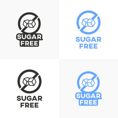 Sugar free icon vector design. Diabetic food mark.