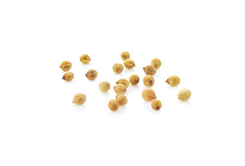 Coriander seeds isolated on white background