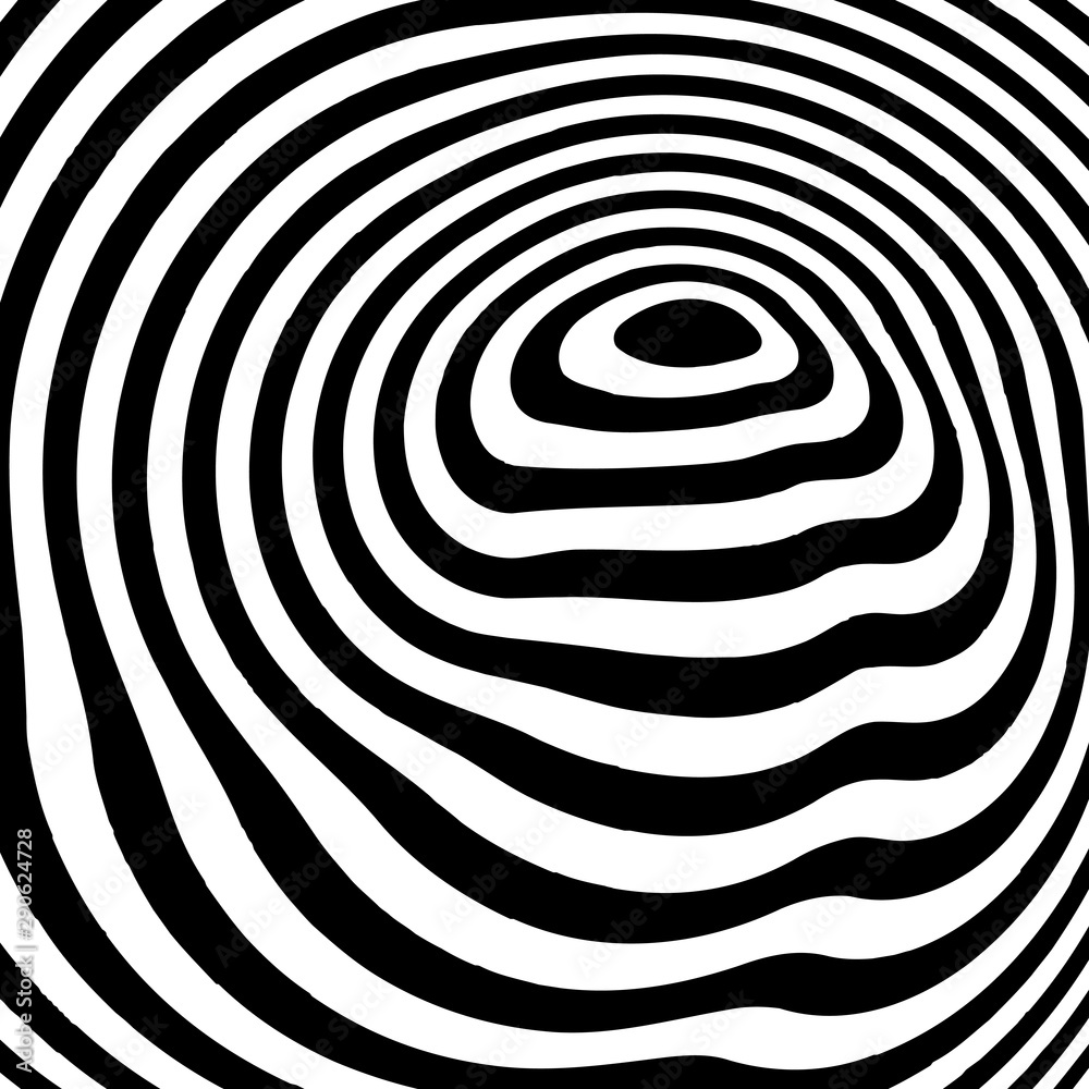 Aufkleber abstract optical illusion background vector design. psychedelic striped black and white backdrop. hy