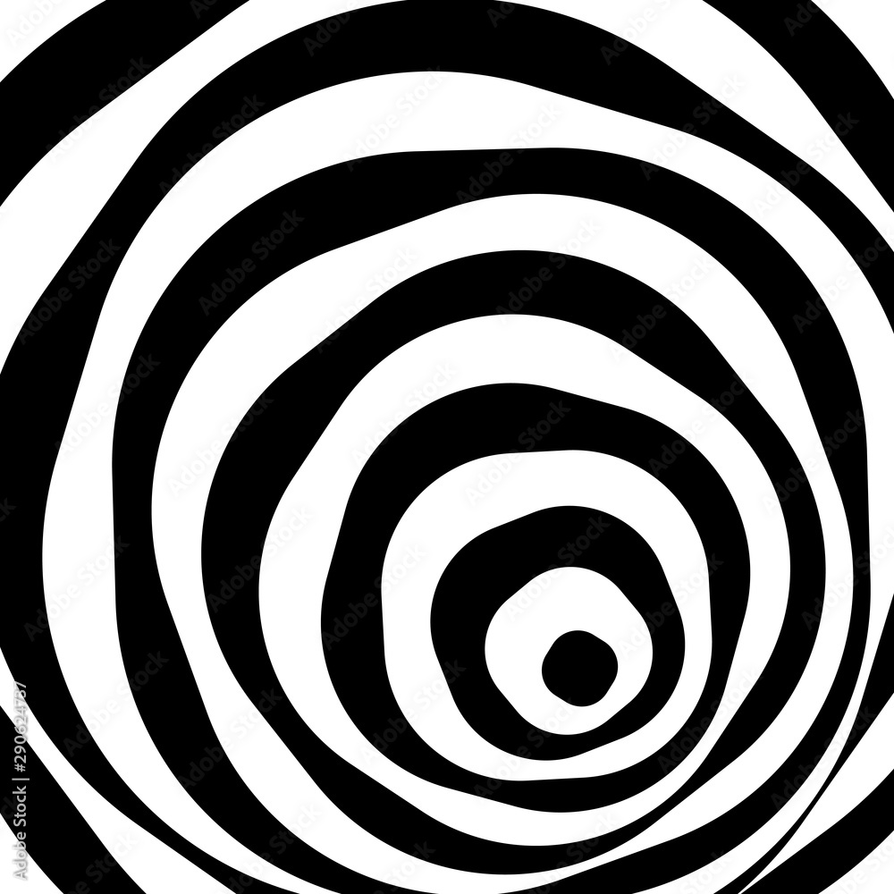 Aufkleber abstract optical illusion background vector design. psychedelic striped black and white backdrop. hy