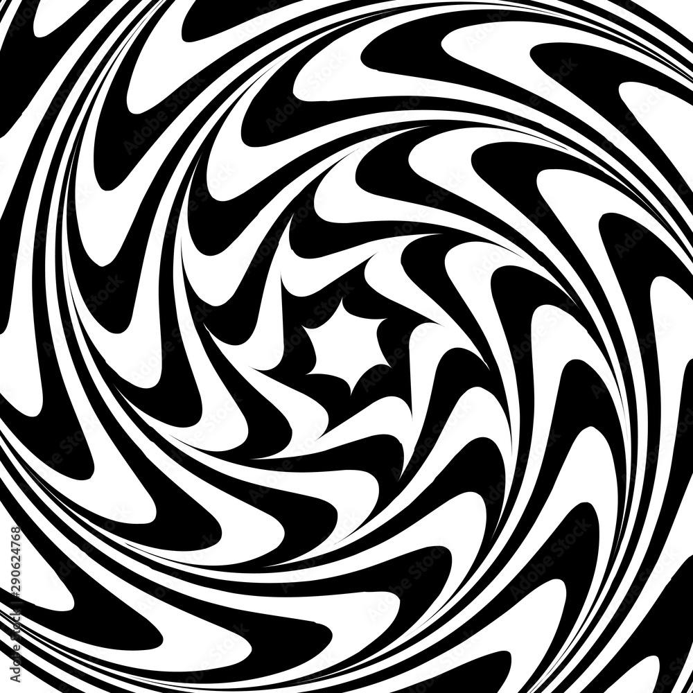 Aufkleber abstract optical illusion background vector design. psychedelic striped black and white backdrop. hy