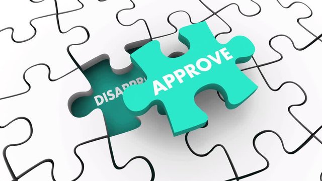 Approve Vs Disapprove Positive Answer Response Puzzle 3d Animation