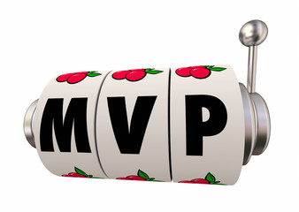 MVP Most Valuable Player Minimum Viable Product Slot Machine 3d Illustration © iQoncept