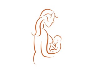 breastfeeding mom illustration design