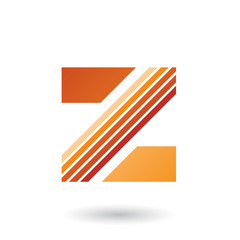 Orange Letter Z with Thick Diagonal Stripes Illustration