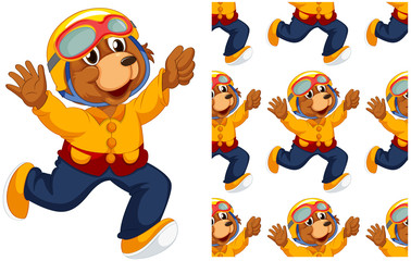 Seamless and isolated animal pattern cartoon