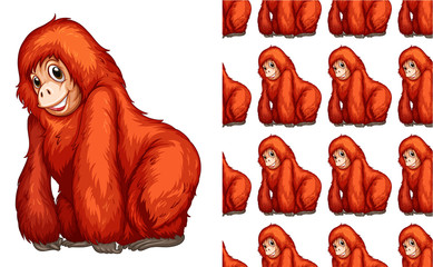 Seamless and isolated animal pattern cartoon