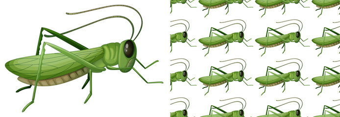 Seamless and isolated animal pattern cartoon