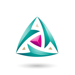 Persian Green Triangle with Arrows Illustration
