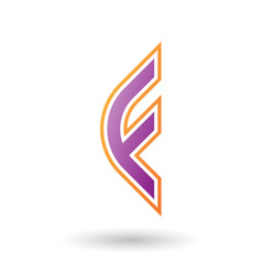 Purple Letter F Icon with Round Corners and Outer Stripes