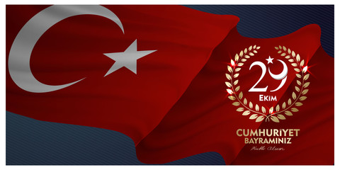 29 ekim, cumhuriyet bayrami, Translation: 29 october Republic Day Turkey and the National Day in Turkey. celebration republic. vector illustration.
