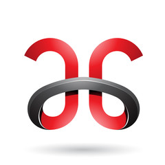 Red and Black Bold Curvy Letters A and G Illustration