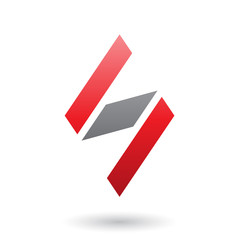 Red and Black Diamond Shaped Letter S Illustration
