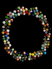 vintage marble balls alphabet letter