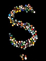 vintage marble balls alphabet letter