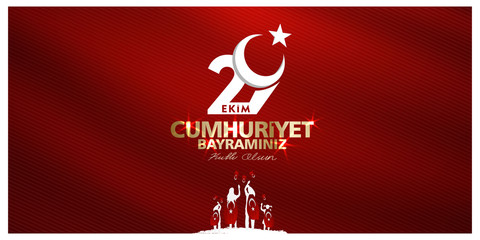 29 ekim, cumhuriyet bayrami, Translation: 29 october Republic Day Turkey and the National Day in Turkey. celebration republic. vector illustration.