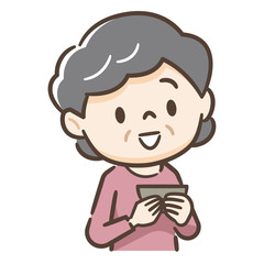 食事をするシニア女性