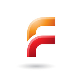 Orange and Red Letter F with Round Corners Illustration