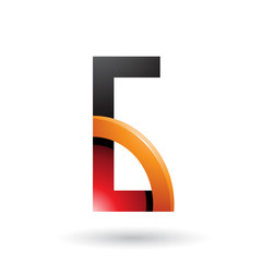 Red and Orange Letter G with a Glossy Quarter Circle Illustration