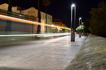 Fototapeta na wymiar Córdoba street light trails