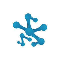 abstract neuron cell biotech nanotechnology molecule logo vector icon