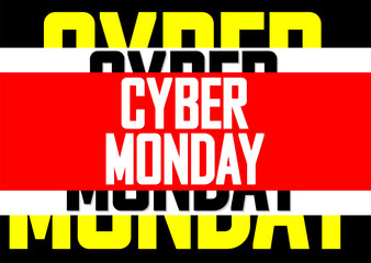 Cyber Monday, sale poster design template, vector illustration