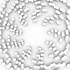 Radial halftone dots in circle form. Fireworks explosion background. Circular design element. Abstract geometric star rays. Design element for medical, treatment, cosmetic emblem. 3D rendering.