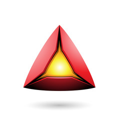 Fototapeta premium Red Pyramid with a Glowing Core Illustration
