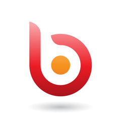 Red Round Bold Icon for Letter B Illustration