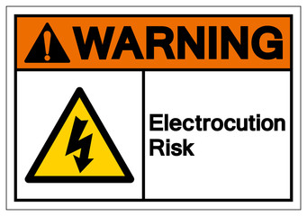 Warning Electrocution Risk Symbol Sign, Vector Illustration, Isolated On White Background Label .EPS10