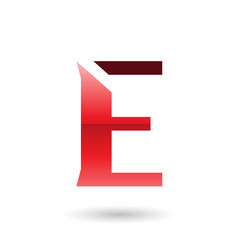 Fototapeta premium Red Sliced Letter E Illustration