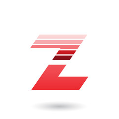 Red Sliced Letter Z with Thick Horizontal Stripes Illustration