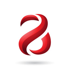 Red Snake Shaped Letter A Illustration