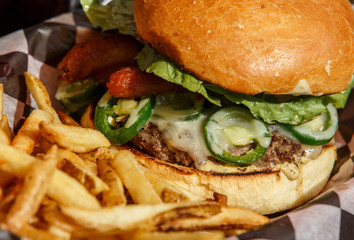 Jalapeño bacon and pepper jack cheeseburger. 