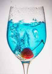 Wine Glass Cherry Drop