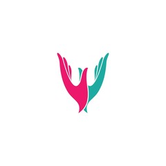 Hand care logo template vector icon