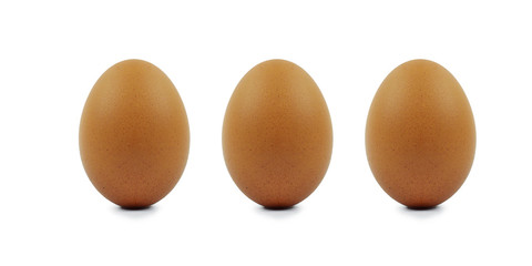 Chicken egg isolated on white background.