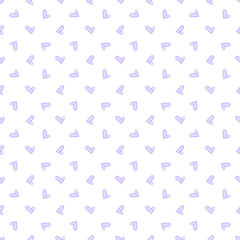 Hand drawn background with colored hearts. Seamless wallpaper on surface. Abstract texture with stylish signs. Print for interior design and fabric