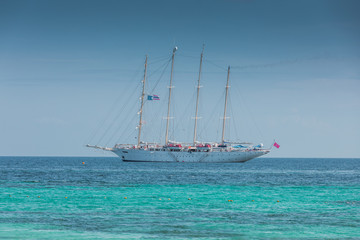 Sailing boat in the sea