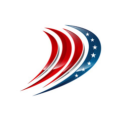 Obraz premium USA american flag logo design elements vector icons
