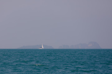 Fototapeta premium Sailing catamaran in the sea
