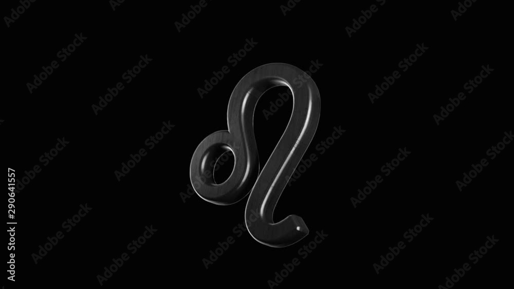 Canvas Prints astrological sign leo of a dark color moving on black background, seamless loop. animation. abstract