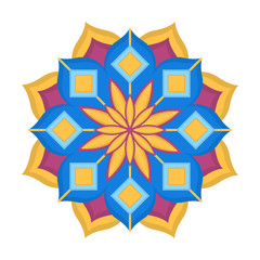 Isolated colored mandala over a white background - Vector