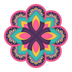 Isolated colored mandala over a white background - Vector