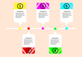 square infographics template with letter