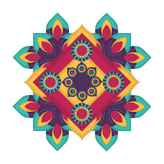 Isolated colored mandala over a white background - Vector