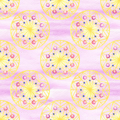 Fototapeta na wymiar Pattern in boho style. Seamless texture hand drawn. Illustration for your design. Bright colors.