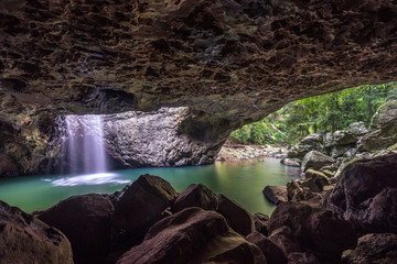 Natural bridge rock formation in Queensland, Australia